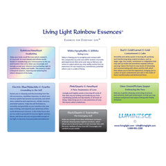 Laminated Full Colour Chart of the Living Light Rainbow Essences - Set One